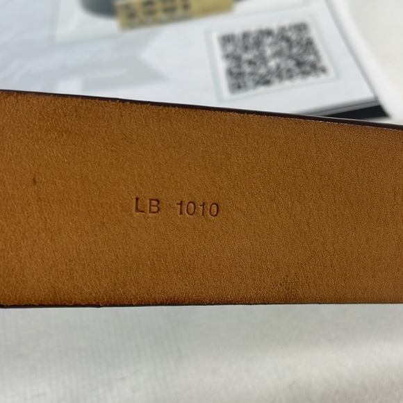 Authentic LOUIS VUITTON SAN TULLE brown leather belt size 33 with COA - Picture 7 of 10